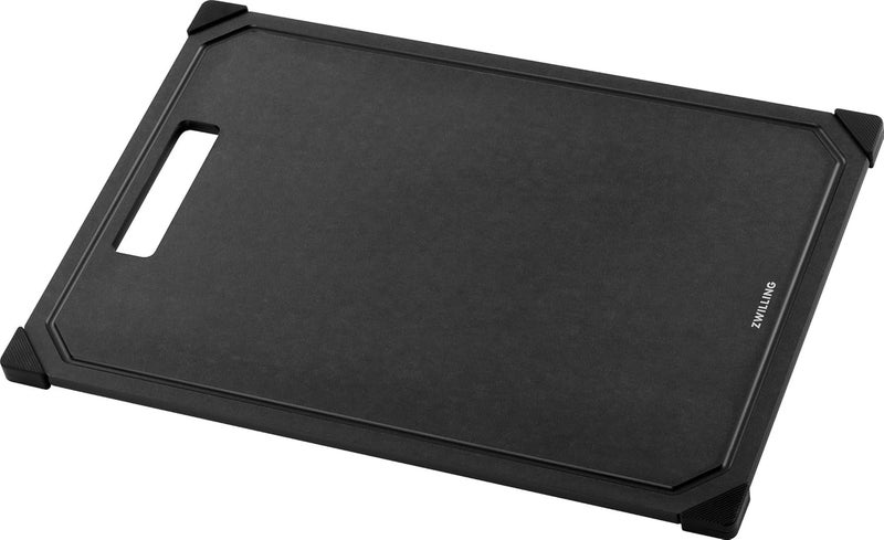 ZWILLING 37 x 25 cm Fibrewood Chopping Board with Juice Groove, Non-Slip, Dishwasher Safe, Black - Image 1